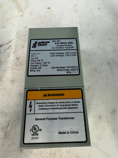 Jefferson Electric General Purpose Transformer 411-0021-000