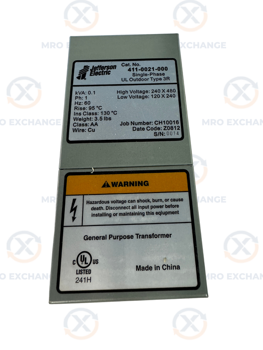 Jefferson Electric 411-0021-000 General Purpose Transformer
