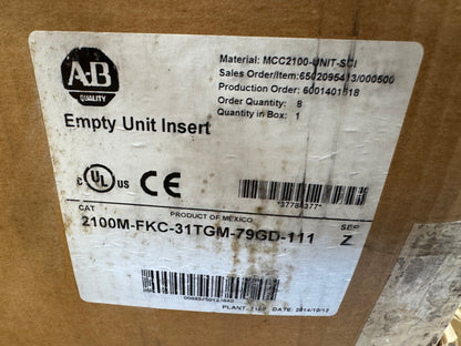Allen-Bradley 2100M-FKC-31TGM-79GD-111 CENTERLINE 2100 MCC Bucket with VFD 600V AC