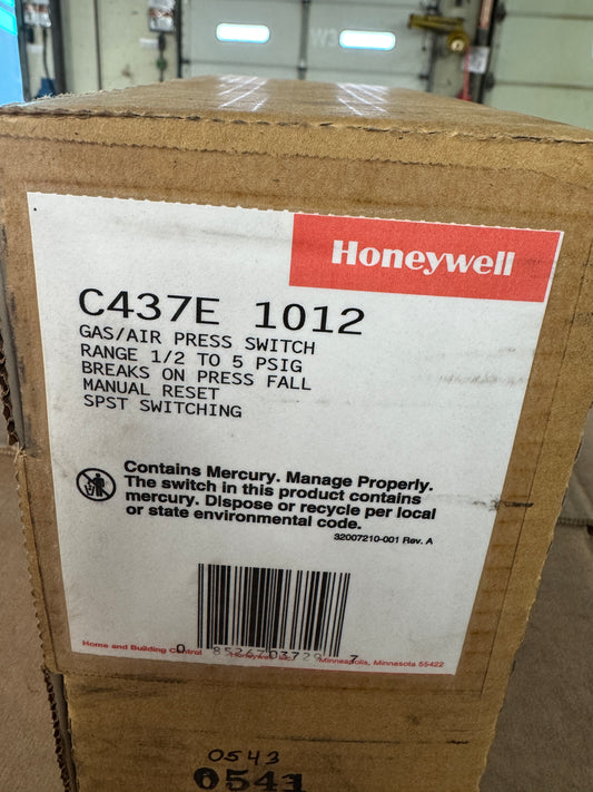 Honeywell Gas/Air Pressure Switch C437E1012 120/240 Vac
