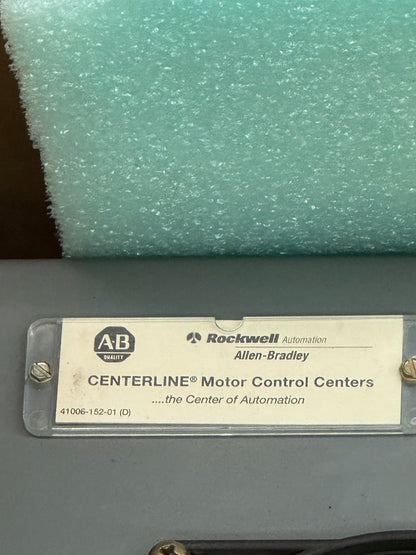 Allen-Bradley 2100M-FKC-30TGM-79GD-111 CENTERLINE MCC Bucket VFD Combination Unit 600V AC