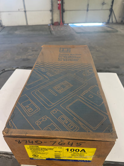 Square D Heavy Duty Safety Switch H223N 240 VAC / 250 VDC