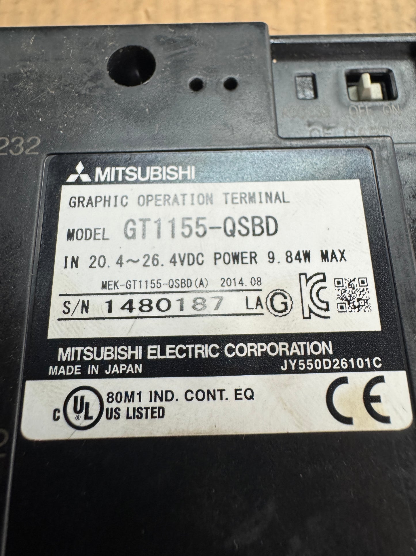 Mitsubishi GT1155-QSBD Graphic Operation Terminal HMI 24 VDC Untested Surplus 1773