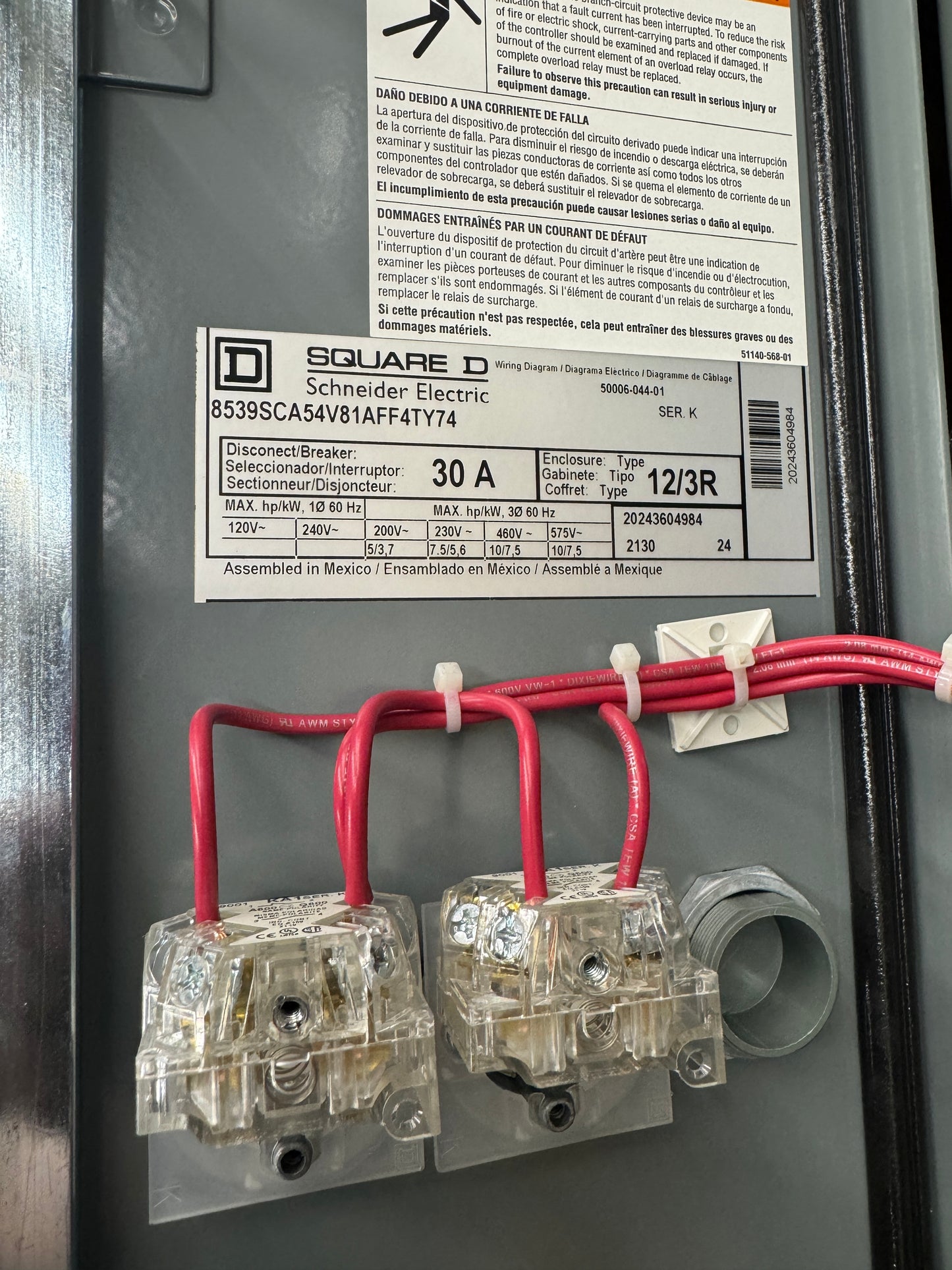 Square D AC Combination Motor Starter 8539SCA54V81AFF4TY74