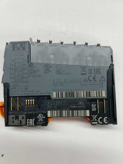 B&R Automation Analog Input Module X20AI4622 (with X20 BM11 bus module) 24 VDC