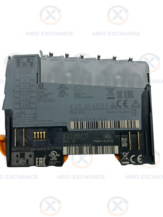 B&R Automation Analog Input Module X20AI4622 (with X20 BM11 bus module) 24 VDC