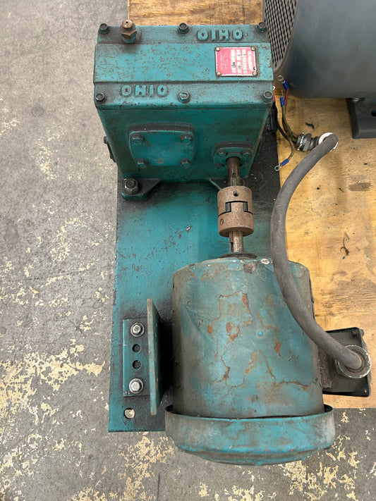 Ohio Gear Worm Gear Reducer with Motor O-3, Assembly B, 50:1 Ratio - Variable 0 RPM