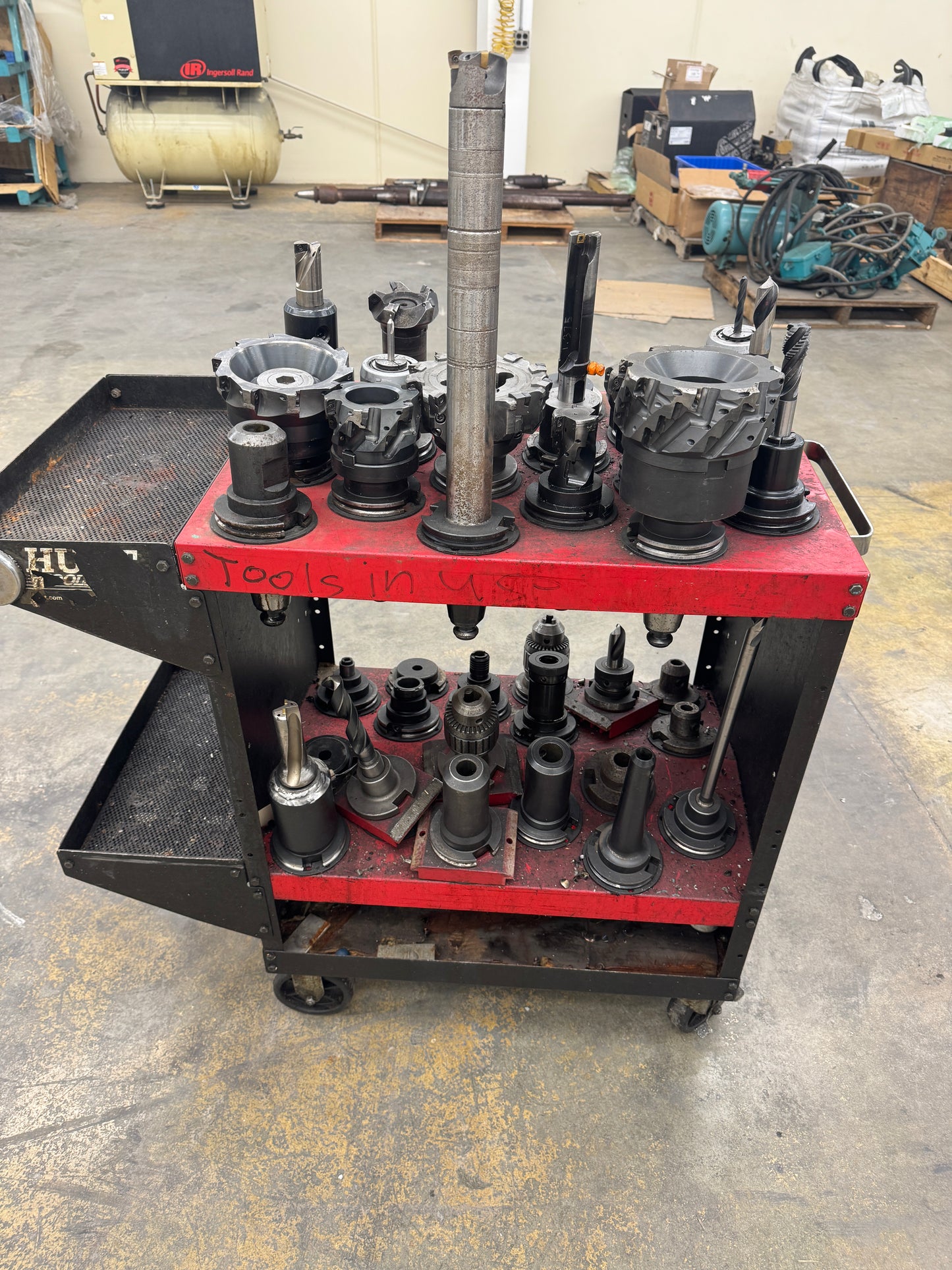 Mixed CAT50 Tooling Lot with Cart | CAT50