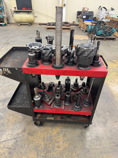 Mixed CAT50 Tooling Lot with Cart | CAT50