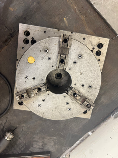 3-Jaw Self-Centering Lathe Chuck with Square Adapter Plate 424499-7A | 10 In. Dia. Chuck, Approx. 4 In. Bore