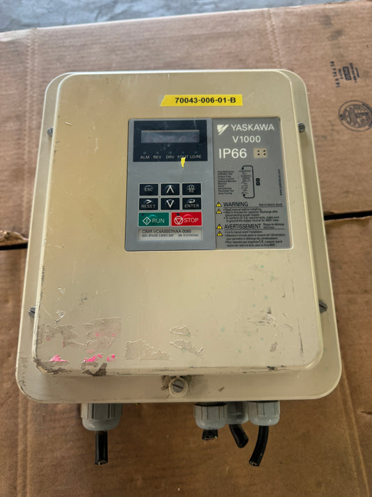 Yaskawa CIMR-VC4A0007HAA-0080 Variable Frequency Drive 400V 3-Phase Untested Surplus
