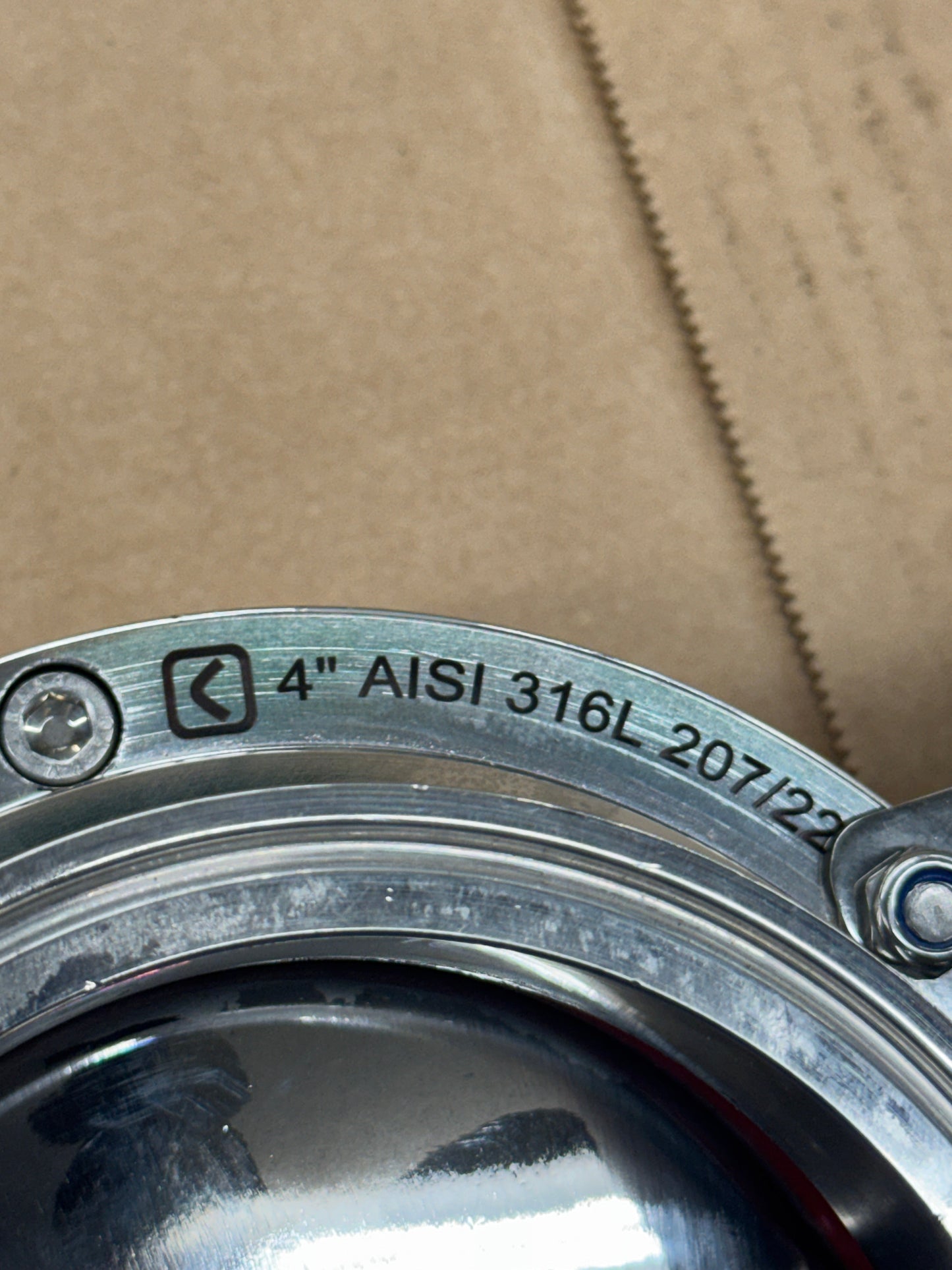 Cipriani Harrison Pneumatic Actuated Butterfly Valve 9C440/72/22 4 In. Sanitary Clamp, AISI 316L