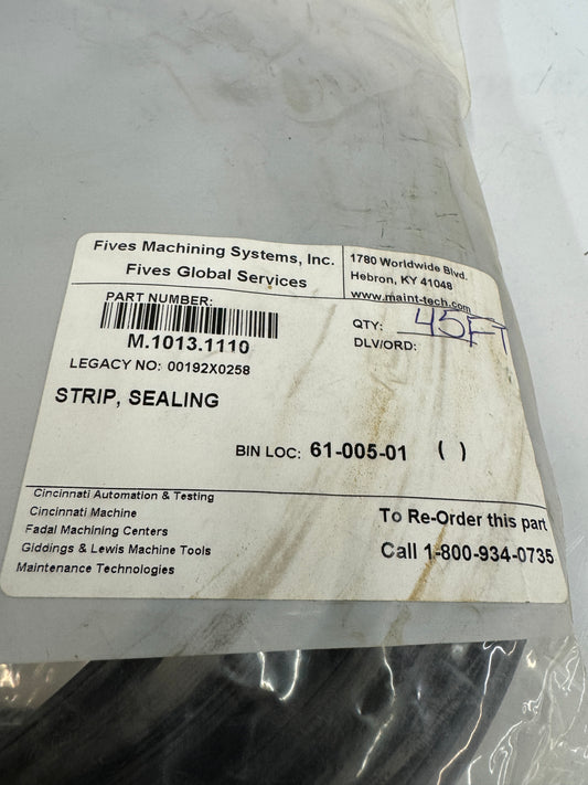 Fives Machining Systems OEM Sealing Strip M.1013.1110 45 ft length.