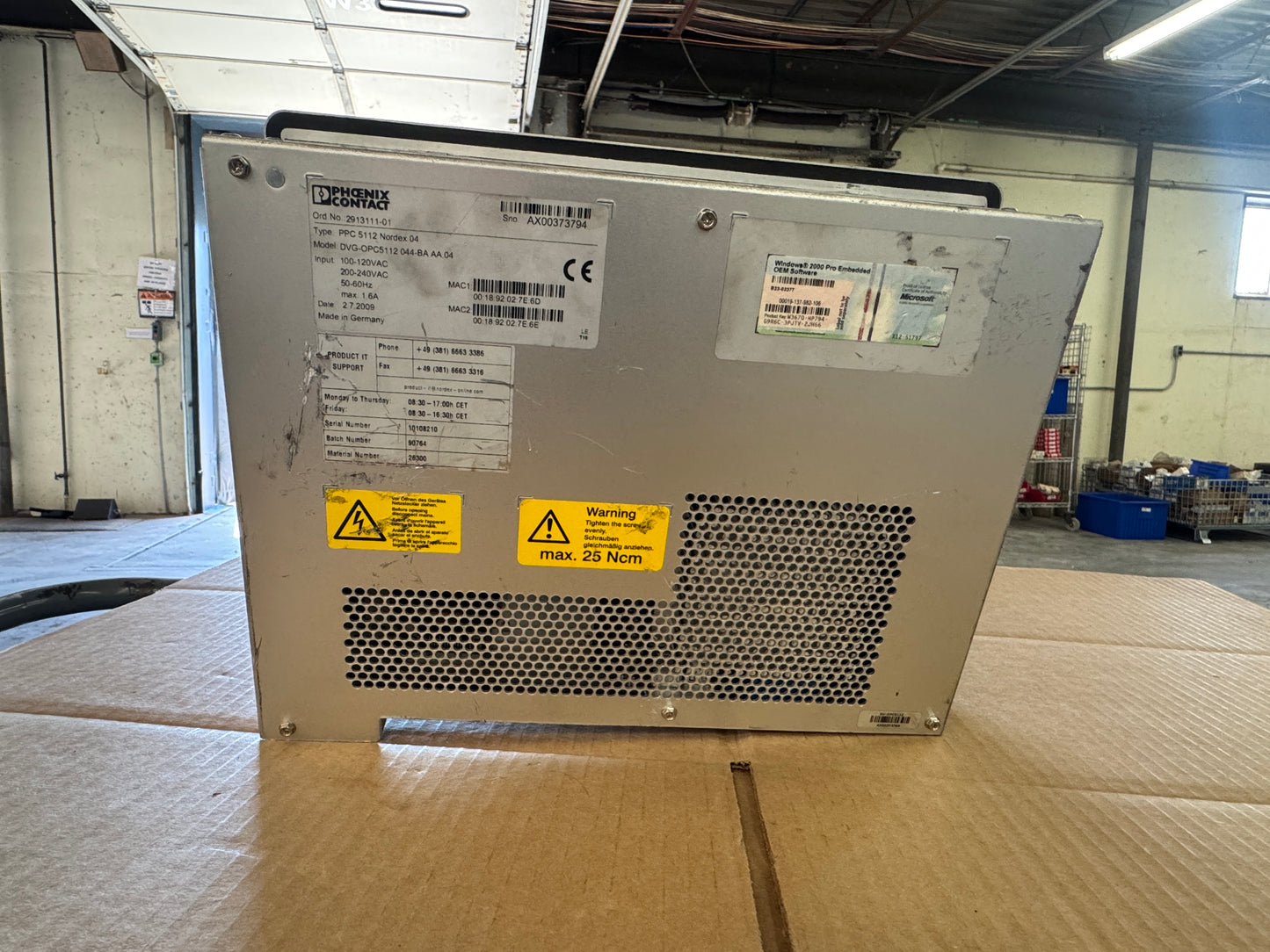 Phoenix Contact 2913111-01 Panel PC 100-240V AC Untested Surplus