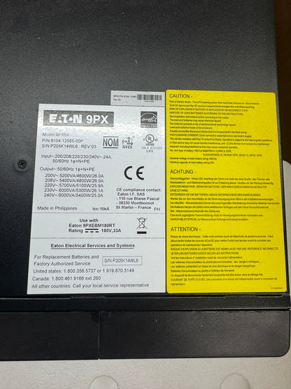 Eaton 9PX6K Uninterruptible Power Supply 200-240V Open Box Unused