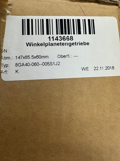 B&R Automation Angular Planetary Gearbox 8GA40-060-005S1J2