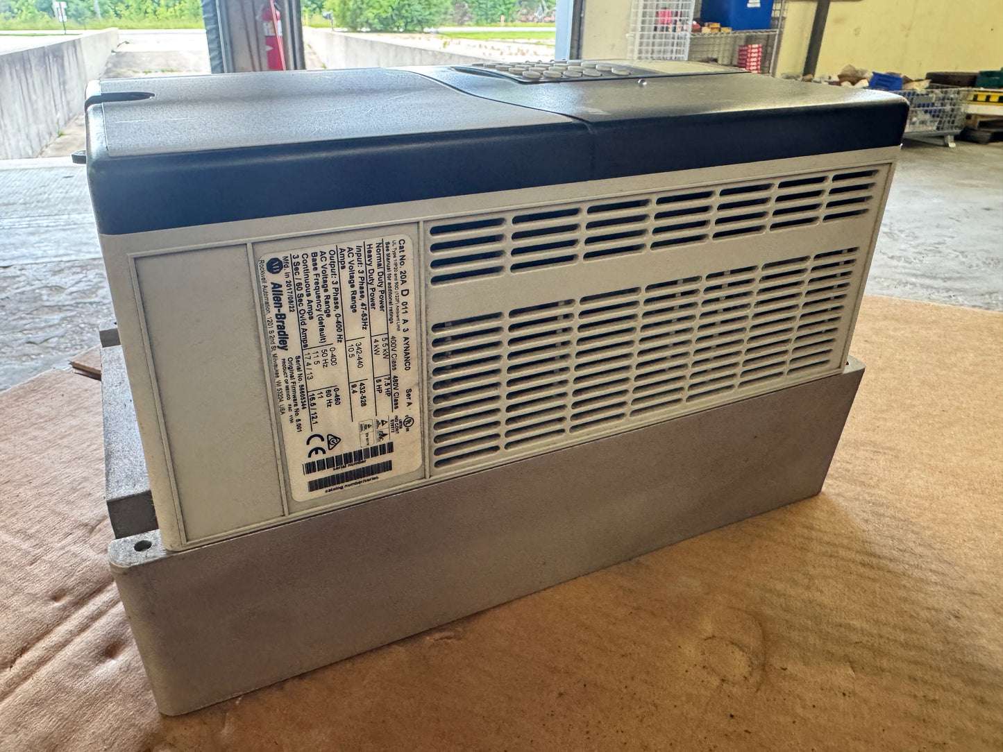 Allen-Bradley 20AD011A3AYNANC0 Variable Frequency Drive 480V AC 3-Phase Untested Surplus 01424