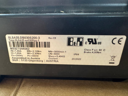 B&R Servo Motor 8LSA35.DB030S200-3 - 1 kW 3000 RPM m00901