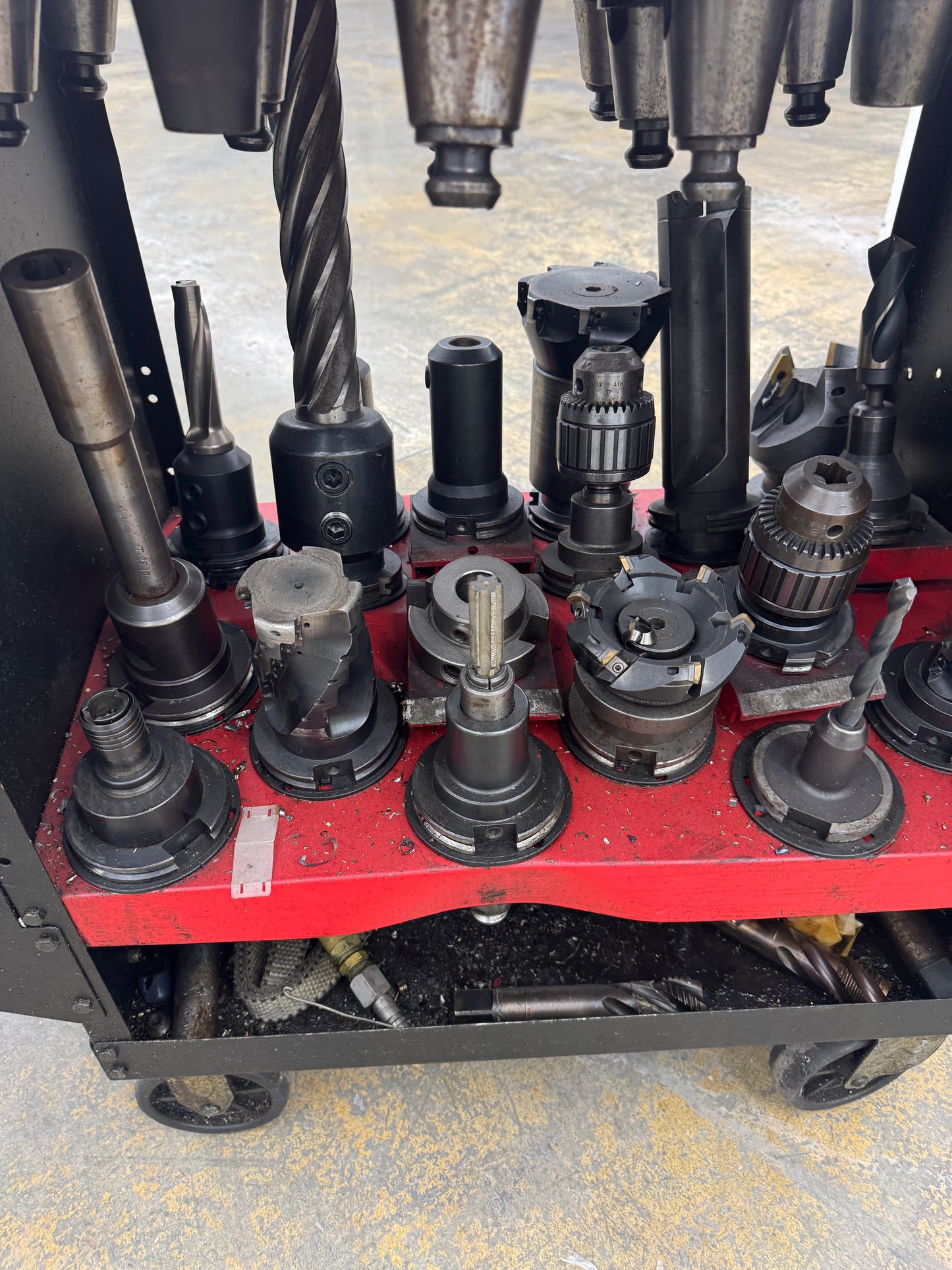 Mixed CAT50 Tooling Lot with Cart | CAT50