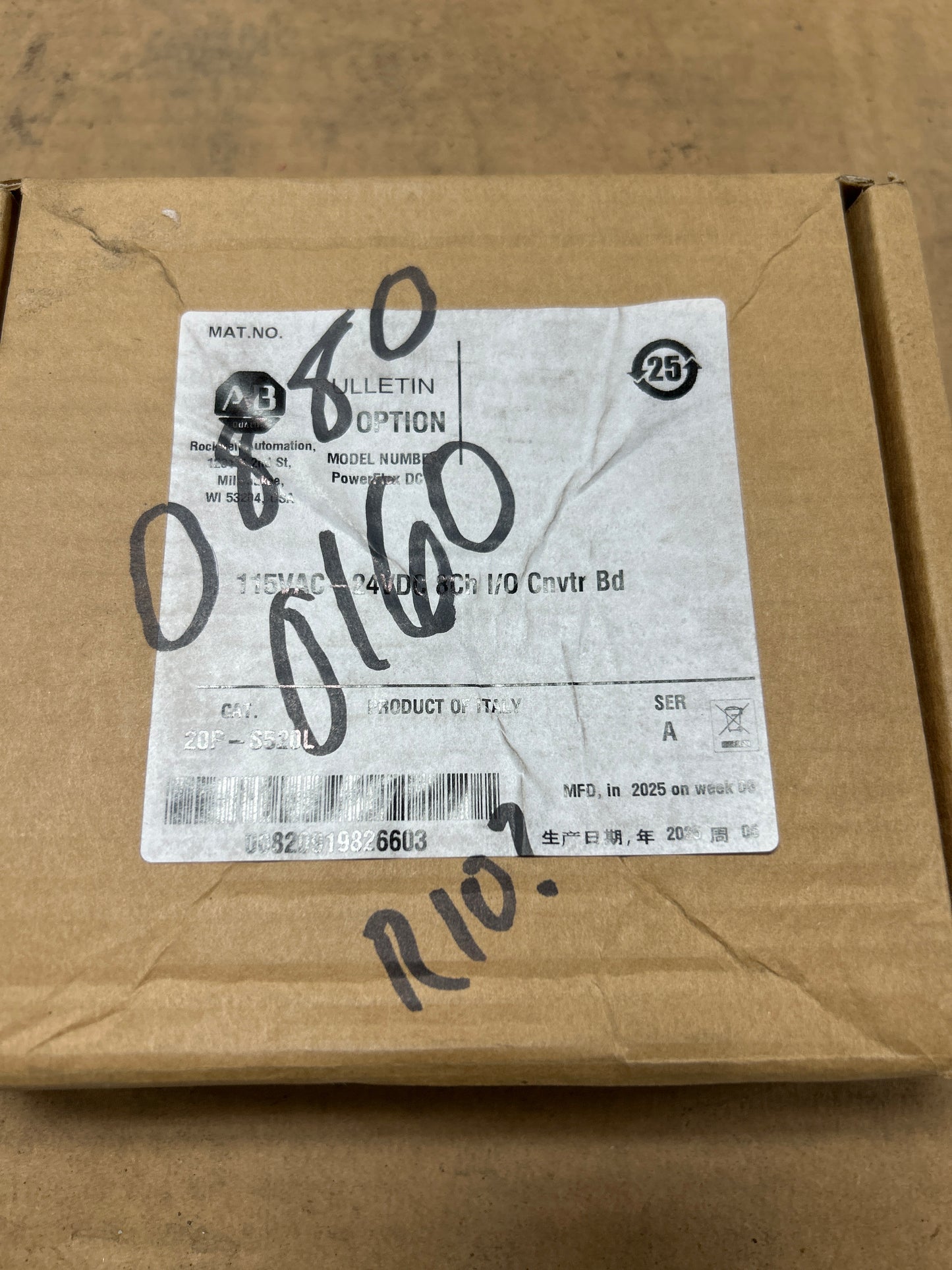 Allen-Bradley I/O Converter Board 20P-S520L 115V Ac / 24V Dc