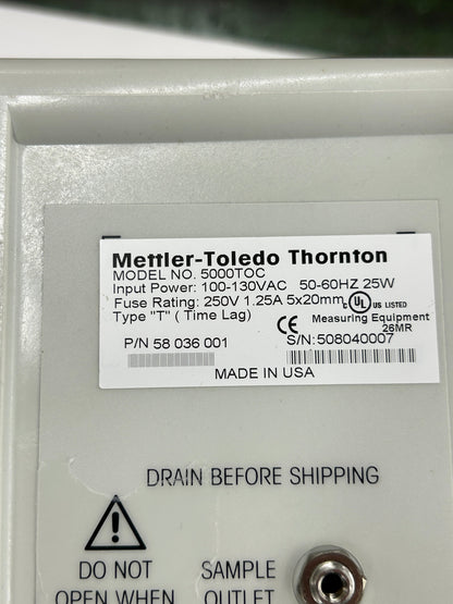 Mettler-Toledo Thornton TOC Analyzer 5000TOC / P/N 58 036 001 m01142