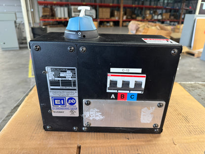 E+I Engineering IMPB-T-V2-1.A.20A.3P Busway Tap Off Unit 208V Untested Surplus