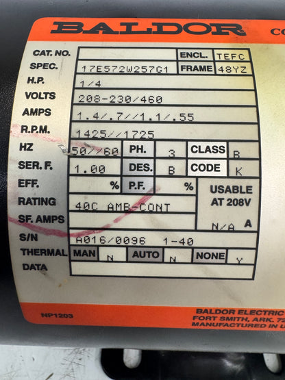 Baldor Electric Co. AC Motor 17E572W257G1 - 1 HP 1725 RPM