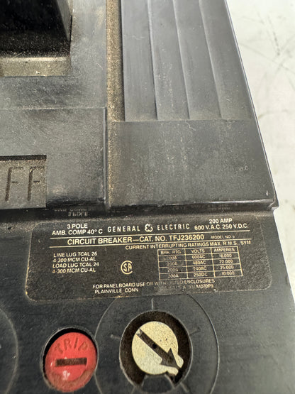 General Electric Circuit Breaker TFJ236200 600 VAC
