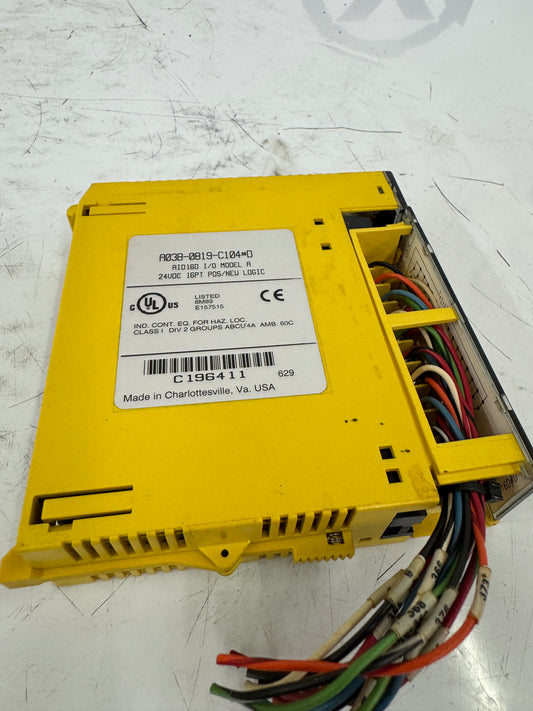Fanuc I/O Module A03B-0819-C104#D 24V DC m00491
