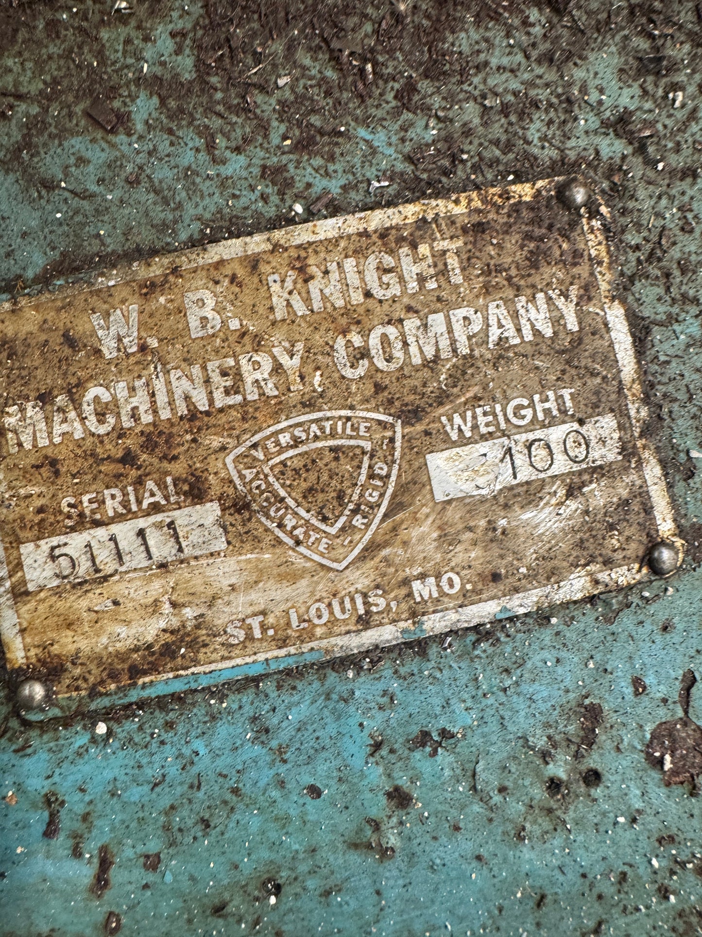 W.B. Knight Machinery Company Powered Rotary Table Serial 51111