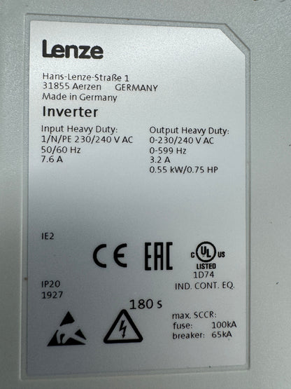 Lenze Inverter I55AE155B1A010002S 230/240V AC