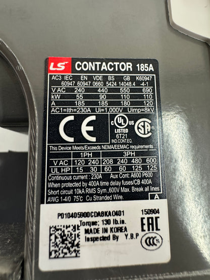 LS Metasol Series MC-185a Magnetic Contactor Rated 100–200V