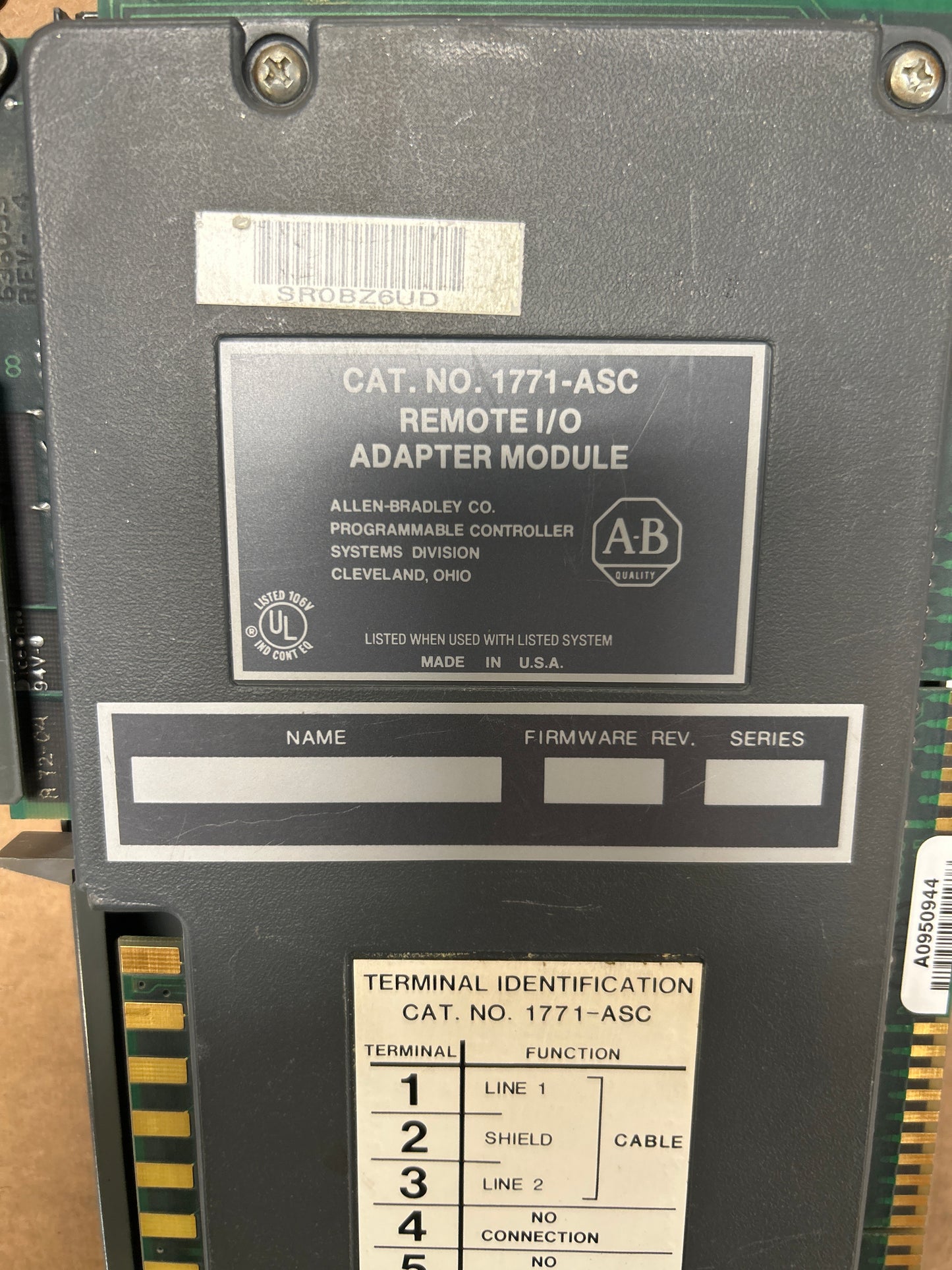 Allen-Bradley Remote I/O Adapter Module 1771-ASC 5V DC