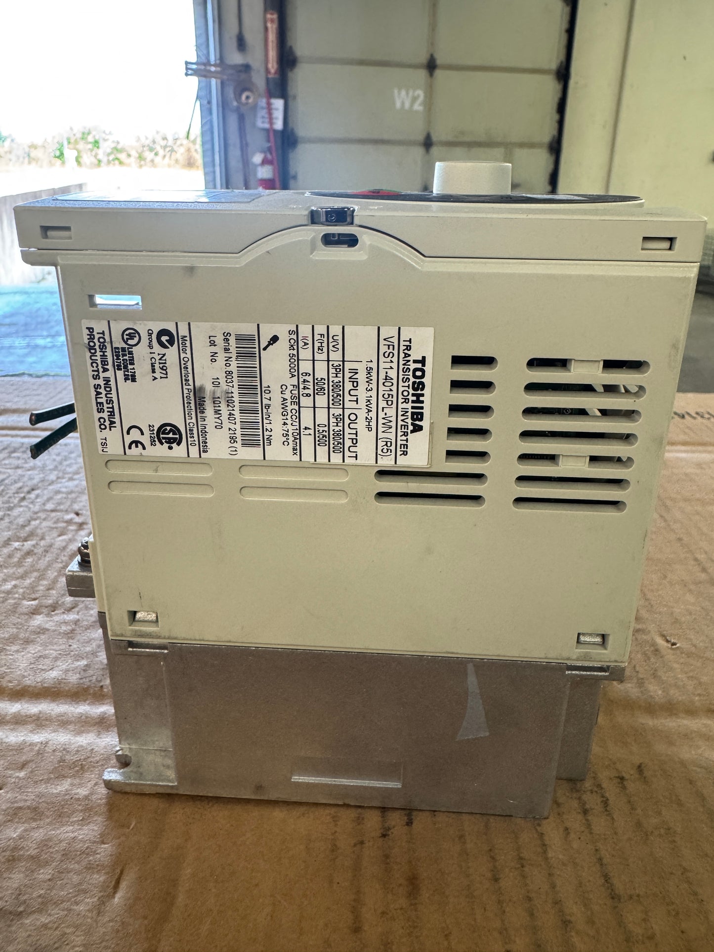 Toshiba VFD VFS11-4015PL-WN - 2 HP Variable RPM 01659