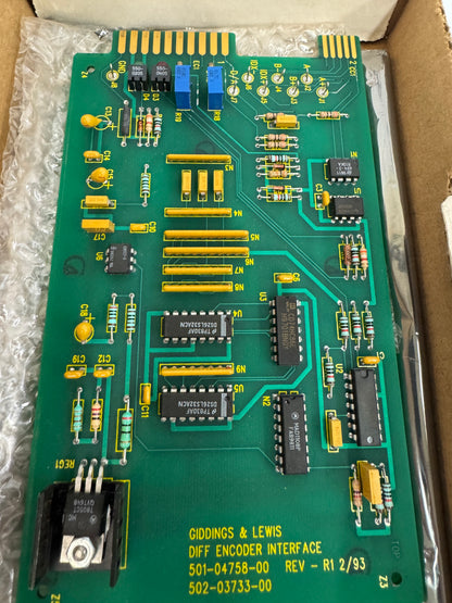 Giddings and Lewis Differential Encoder Interface PCB Assembly 501-04758-00