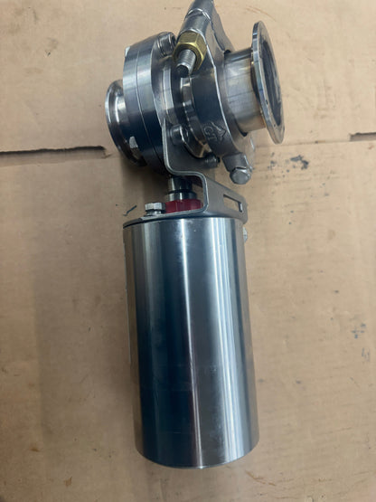 Glacier Tanks Sanitary Pneumatic Butterfly Valve 21CW318220 2 In. Tri Clamp 130 PSI