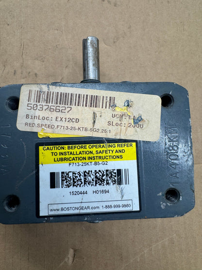 Boston Gear Worm Gear Speed Reducer F713-25KT-B5-G2