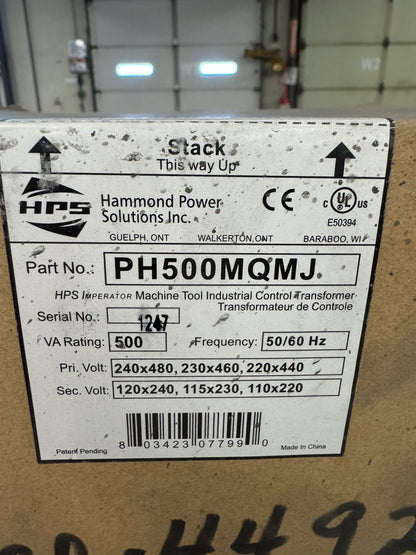 Hammond Power Solutions Industrial Control Transformer PH500MQMJ