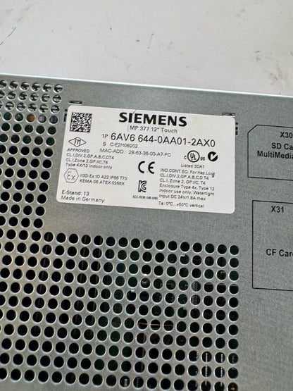 Siemens HMI Touch Panel 6AV6 644-0AA01-2AX0 24 VDC