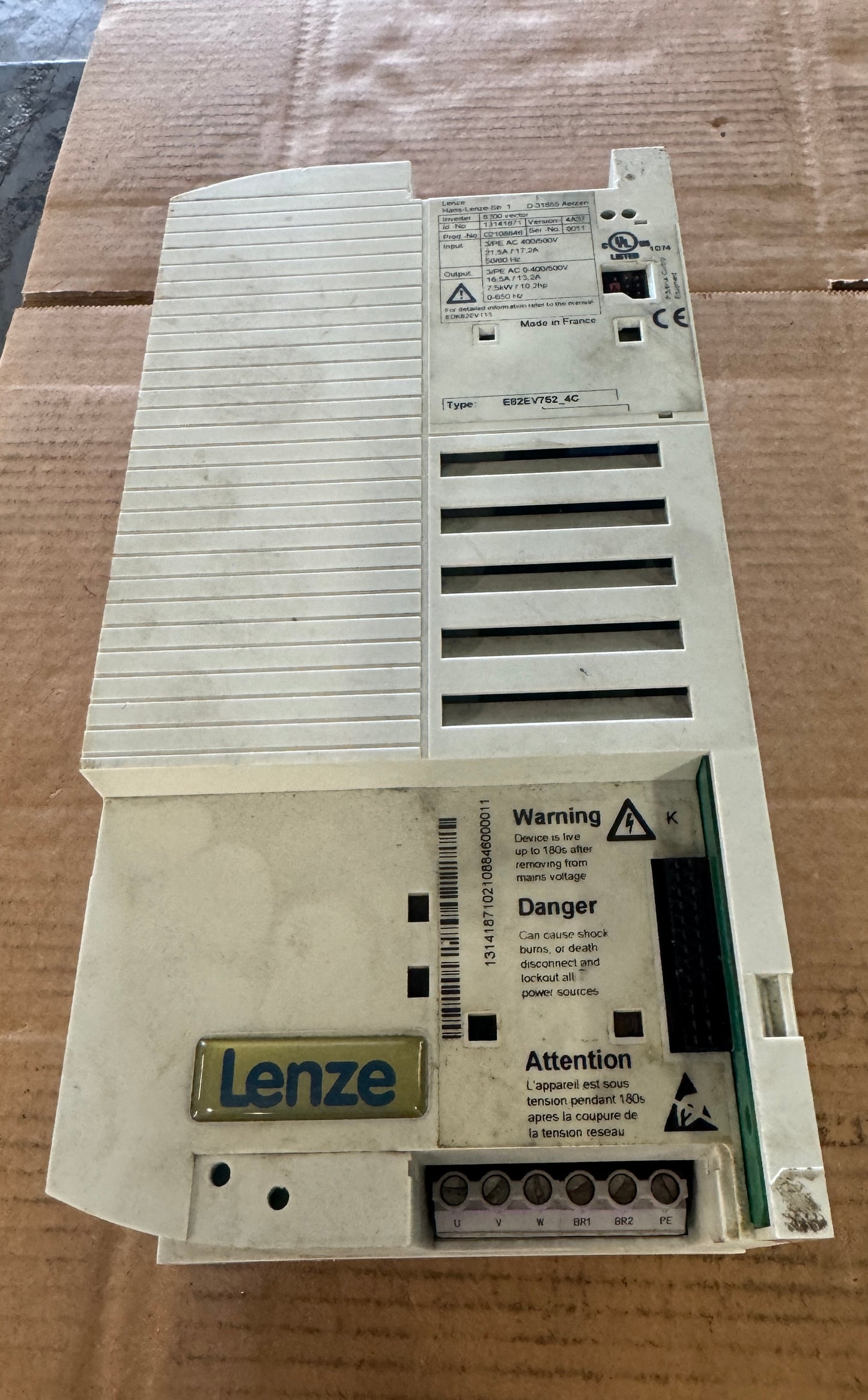 Lenze VFD E82EV752_4C - 8 kW Variable RPM