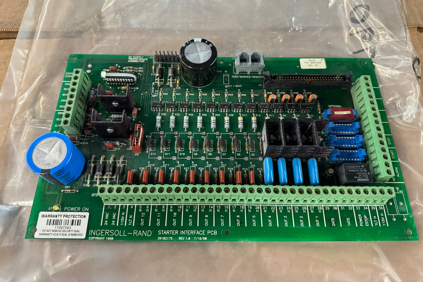 Ingersoll-Rand Starter Interface PCB 39807532-39182175 24 VAC / 115V