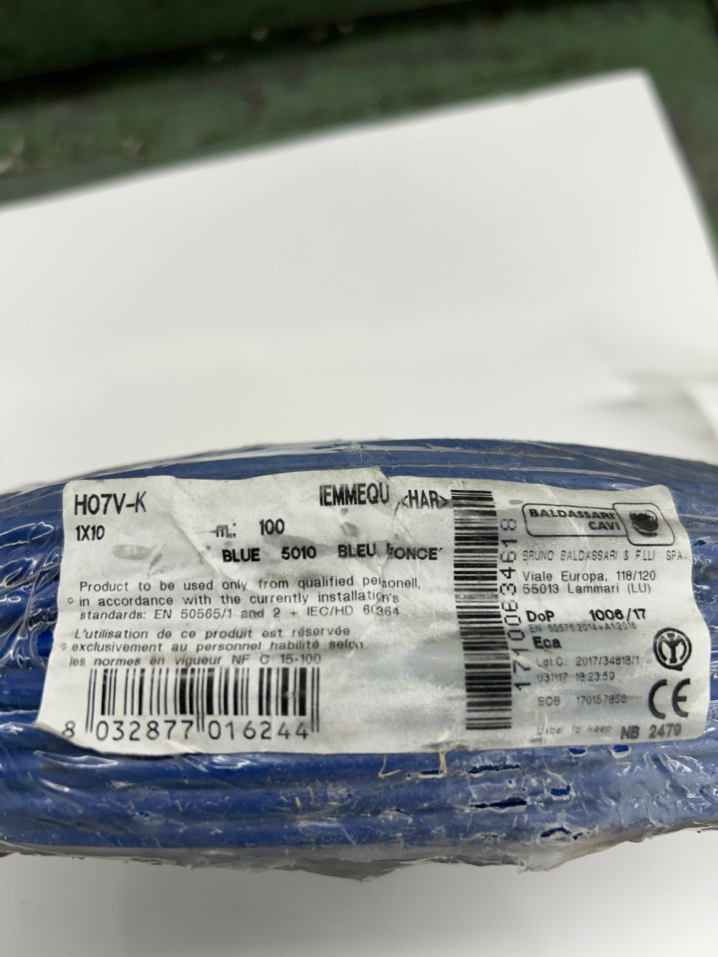 Helukabel Single Conductor Wire 29205 1x10 mm², 100 M Coil, Dark Blue