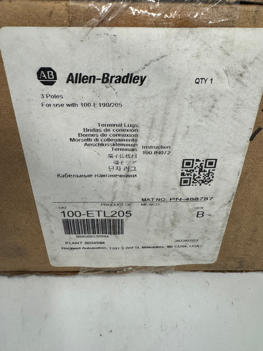 Allen-Bradley Terminal Lugs 100-ETL205