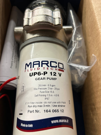 Marco Fluid Tech 164 065 12 PWM-Ready UP6-P PEEK Gear pump 6.9 gpm – 26 l/min (12 Volt)