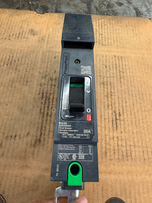 Square D BGA160203 Circuit Breaker 240/277/347 VAC Untested Surplus