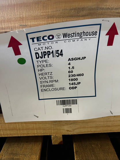 TECO Westinghouse AC Motor DJPP1/54 - 1 HP 1800 RPM