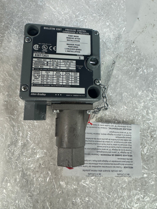 Allen-Bradley Pressure Control Switch 836T-T302J 1/4 In. NPTF 200 to 3000 PSI