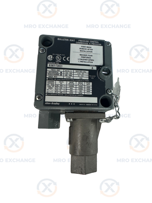 Allen-Bradley Pressure Control Switch 836T-T302J 1/4 In. NPTF 200 to 3000 PSI
