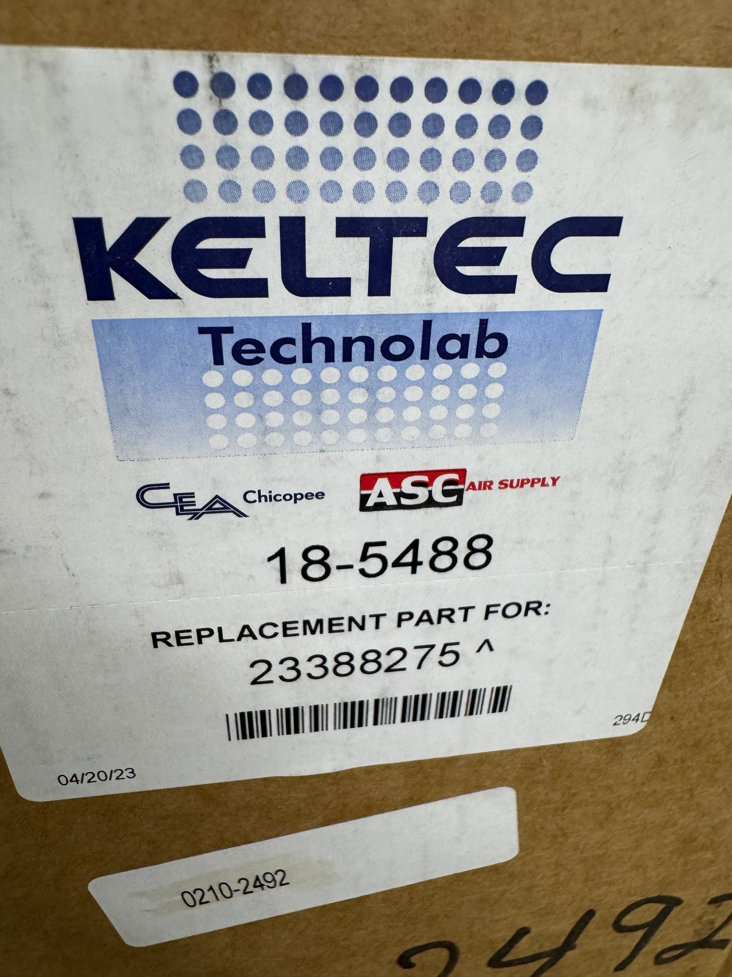 Keltec Technolab Air Filter Element 18-5488 533 mm H x 251 mm OD x 170 mm ID