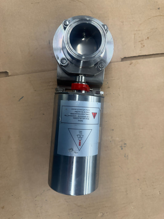 Adamant Sanitary Pneumatic Butterfly Valve AV-1PC-2VNC-304-S 2 In. Tri-Clamp 145 PSI